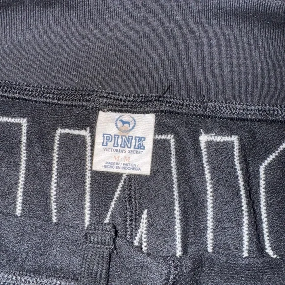 PINK Victoria's Secret Black Cotton Sweatsuit. Pants and zip jacket together. - Picture 6 of 7